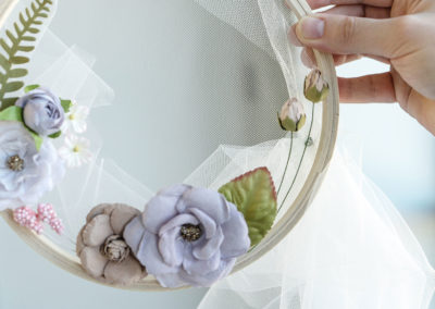 hand holding embroidery hoop