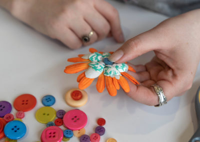 starting the flower button design